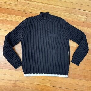 Coach Men's Chunky Rib Mock Neck Sweater with Side Zip - Runway Collection SP15